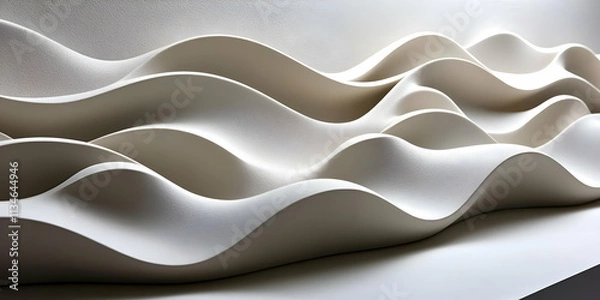 Obraz White Wave 3D Abstract Background Illustration