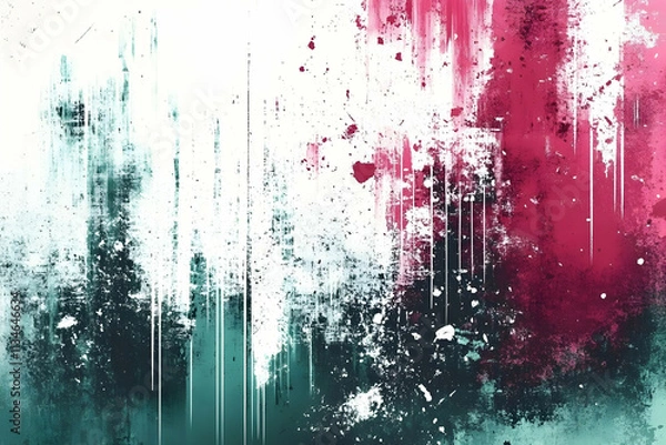 Obraz Abstract Teal Pink Grunge Background Illustration