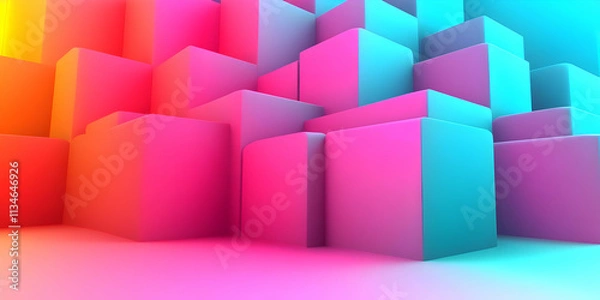 Obraz Vibrant 3D Cube Background Illustration