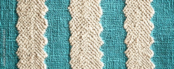 Obraz Teal and Beige Woven Texture Illustration