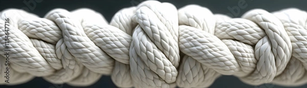 Obraz Intricate White Rope Knot 3D Illustration