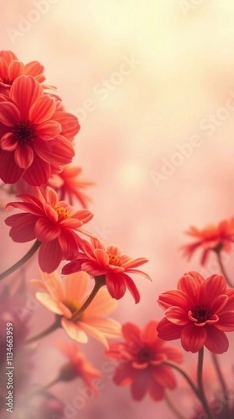 Obraz red flowers background, spring 