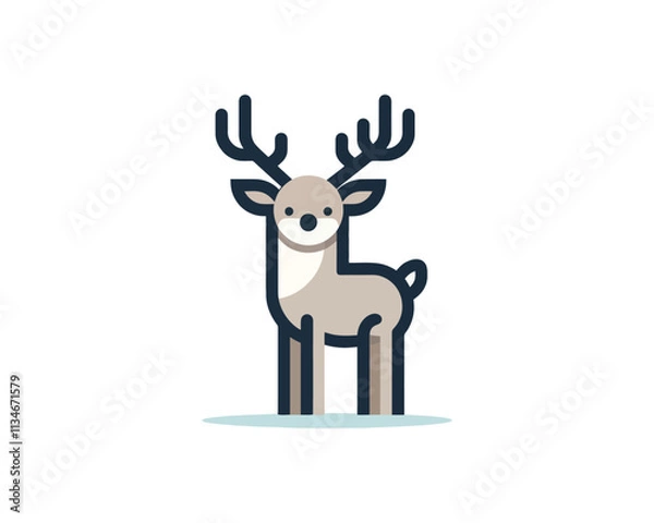 Fototapeta cute reindeer with nose vector illustration 

