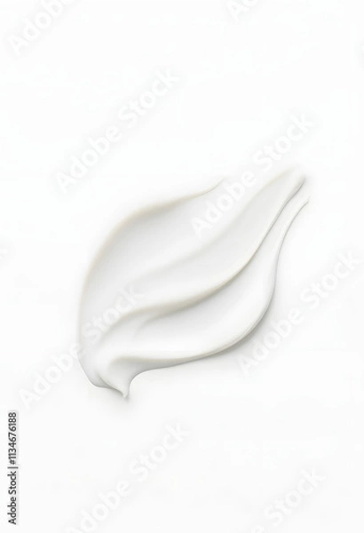 Fototapeta Moisturizer slashes and waves on light pastel background, hydrating face cream or lotion for skin care, flat design, with white tones