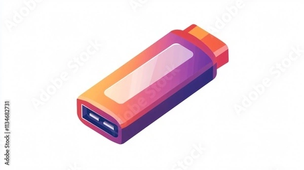 Fototapeta Flash Drive Icon Vector Isolated Transparent for Graphic Designs