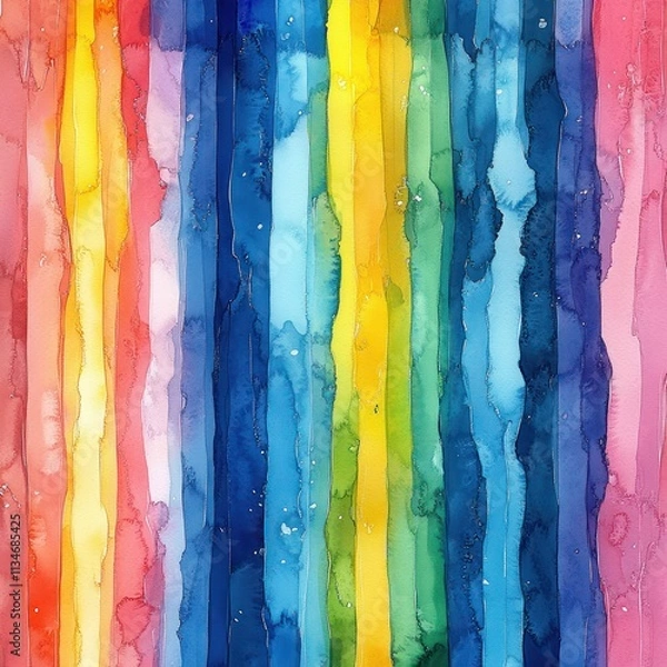 Fototapeta Pastel Watercolor Stripes Background Perfect for Fabric Wallpaper and Textiles