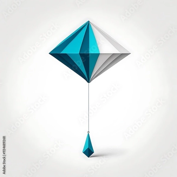 Fototapeta a blue diamond shaped object with a blue diamond on it