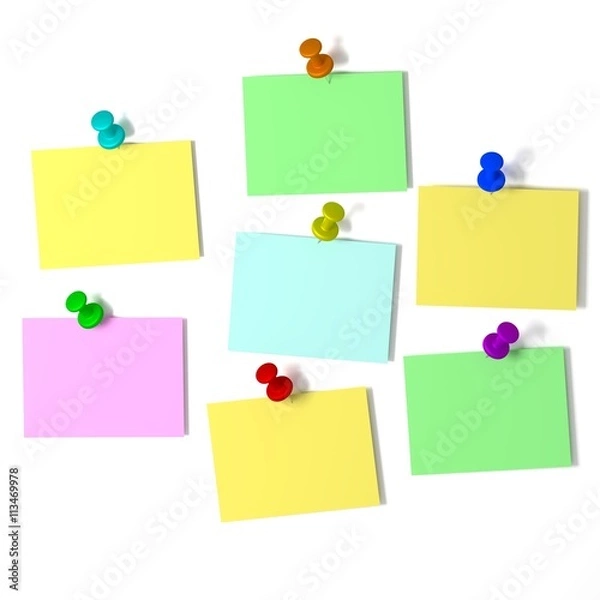 Obraz Memos on white background