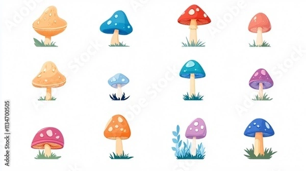 Fototapeta Mushroom Icon Vector Isolated on Transparent Background for Graphic Design Projects