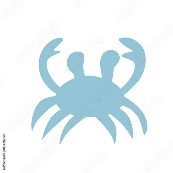 Fototapeta Seafood silhouettes flat icon