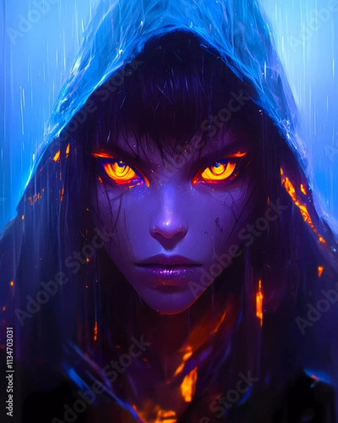 Obraz portrait of a girl with a wand