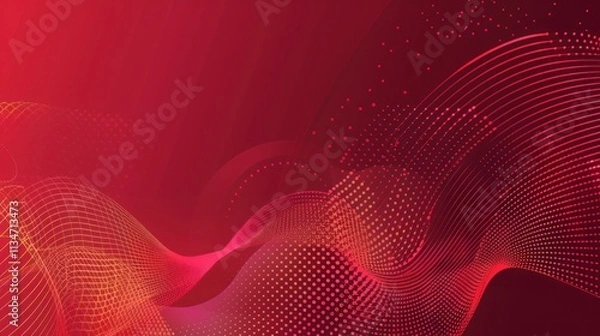Fototapeta Abstract Red and Orange Waves Background