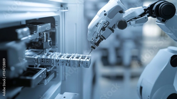 Fototapeta Robotic Precision: Nano-Sized Component Inspection