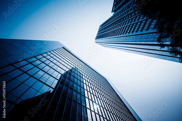 Obraz low angle view of skyscrapers,tianjin china.