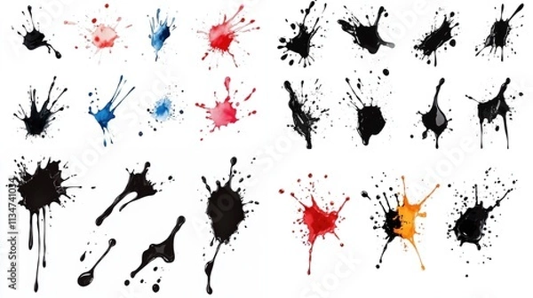 Fototapeta Colorful Ink Splatter Collection