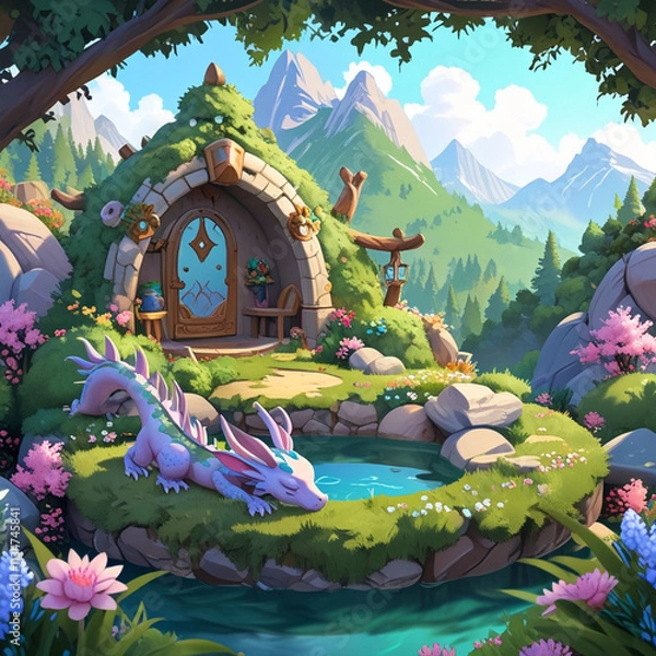 Obraz fancy dragon world