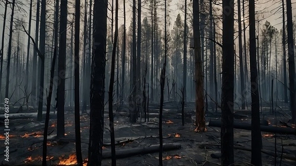 Obraz forest have caught fire.