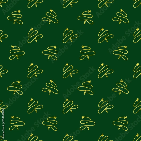 Obraz christmas, decoration, holiday, illustration, pattern, new year, christmas tree