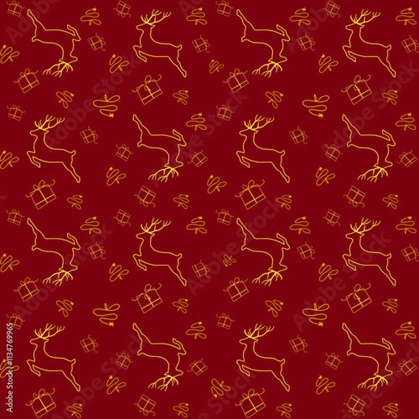 Obraz christmas, decoration, holiday, illustration, pattern, new year, christmas tree