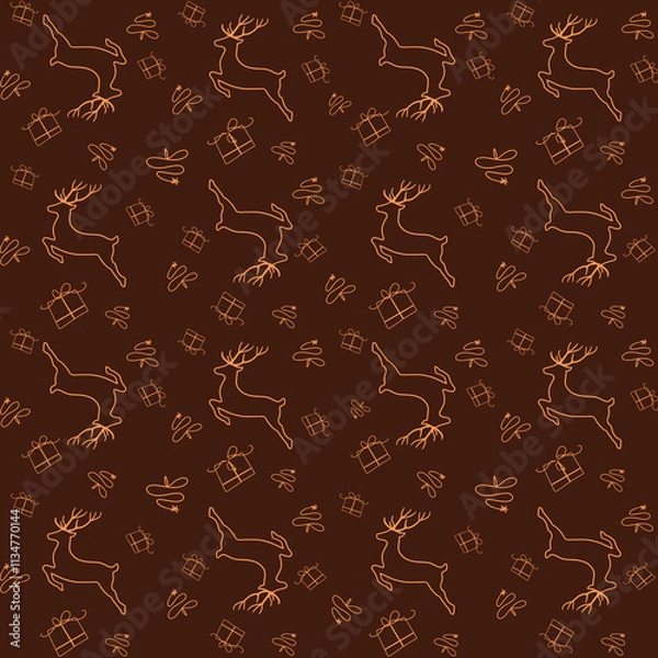 Obraz christmas, decoration, holiday, illustration, pattern, new year, christmas tree