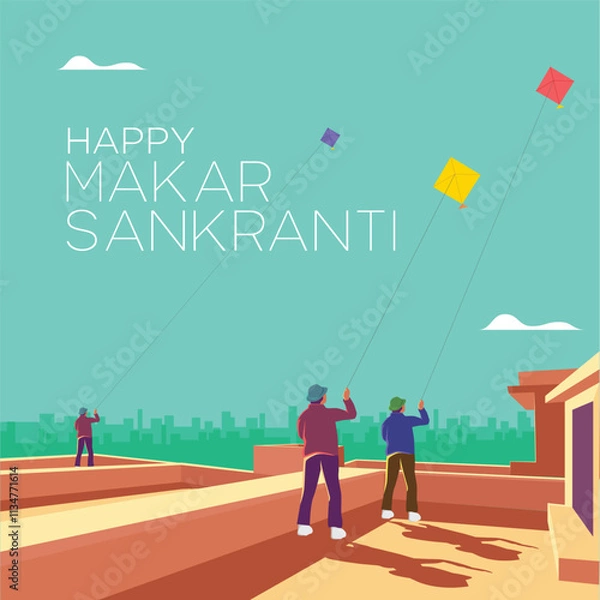 Fototapeta Indian Festival of Kites Makar Sankranti