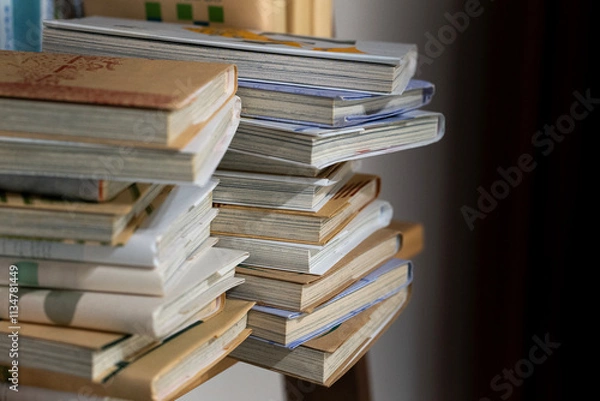 Fototapeta 本　漫画　積み上がった　整理
