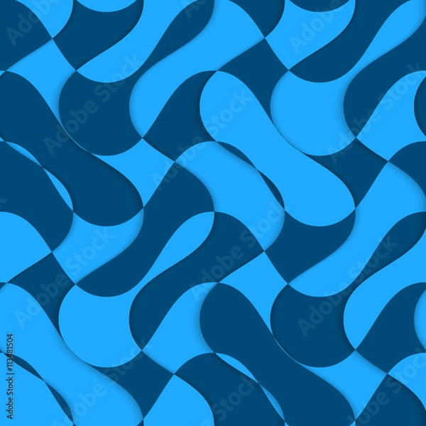 Obraz Retro 3D blue overlaying waves