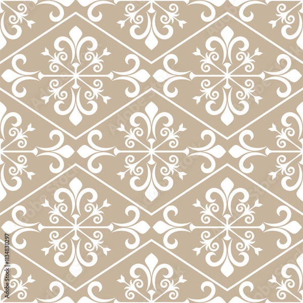 Fototapeta Seamless damask patterns for ornament, wallpaper, packaging, vector background