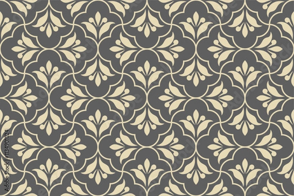 Fototapeta Abstract seamless floral pattern. ornament fabric, wallpaper, packaging. Vector background.