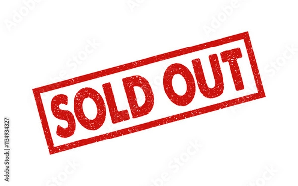 Obraz Sold Out red ink rubber stamp sign symbol seal badge dusty grunge effect sold sell selling seller shopping product store not available denied tag vignette