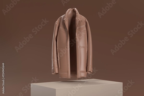 Obraz A brown jacket is displayed on a pedestal