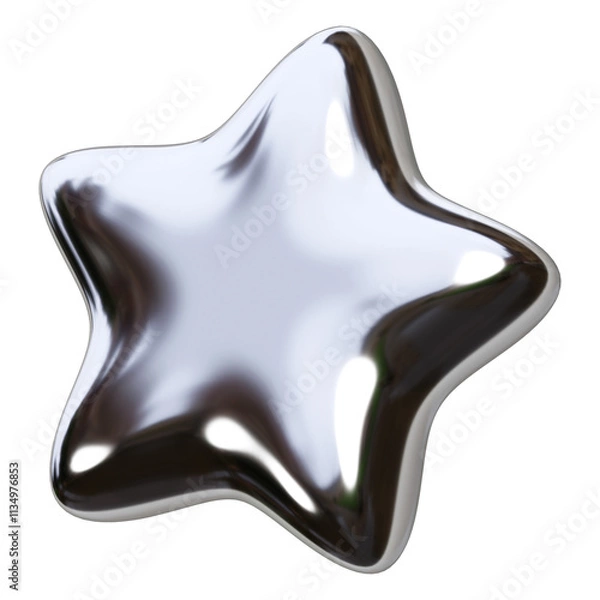 Obraz metallic abstract shape 3d illustration