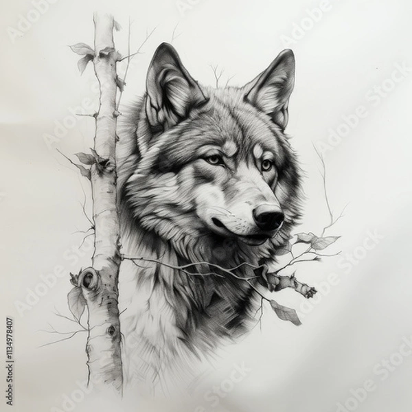 Obraz Wolf Tattoo idea sketch