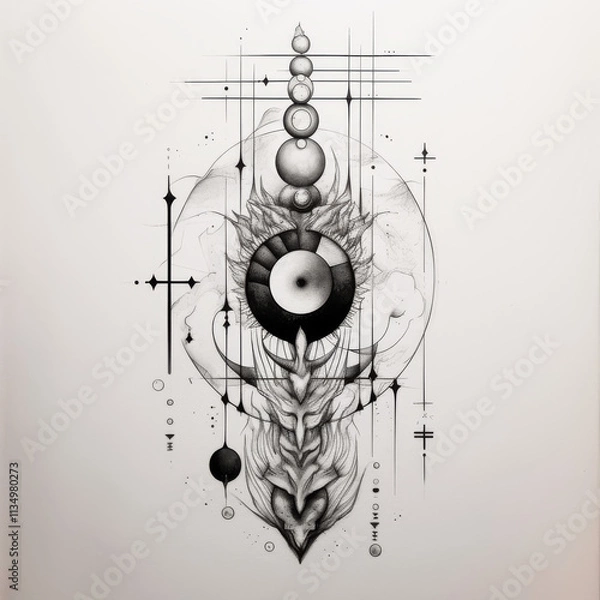 Obraz Geometry Tattoo idea sketch