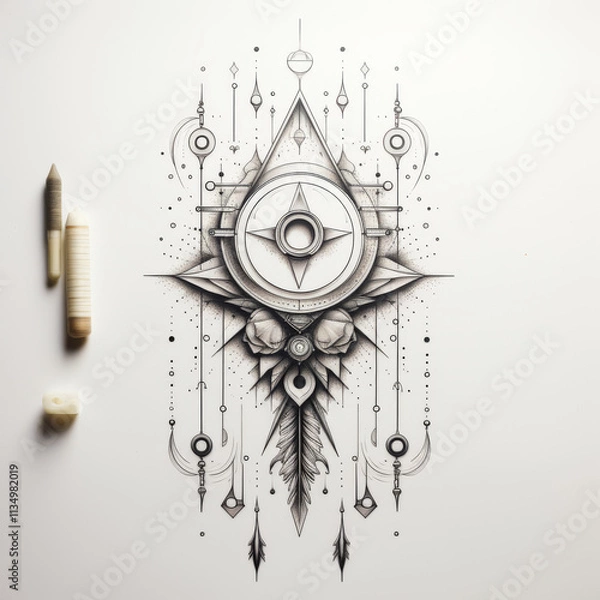 Obraz Geometry Tattoo idea sketch