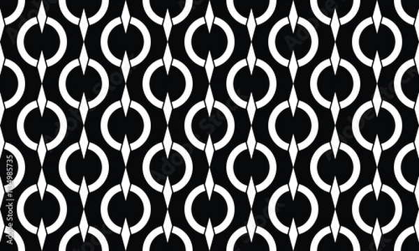 Fototapeta Abstract pattern in Arabian style. Seamless vector background. Black and white Graphic modern pattern.
