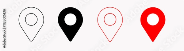 Fototapeta location symbol location button, vector, gps, illustration 
