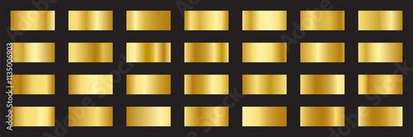 Obraz Gold gradient set. Gold metal. Gold background. Gold texture.