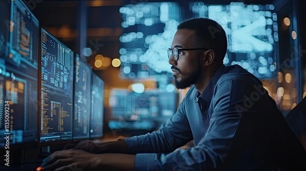 Fototapeta Graphics depict the regulatory frameworks that govern cybersecurity practices, ensuring safety and compliance.