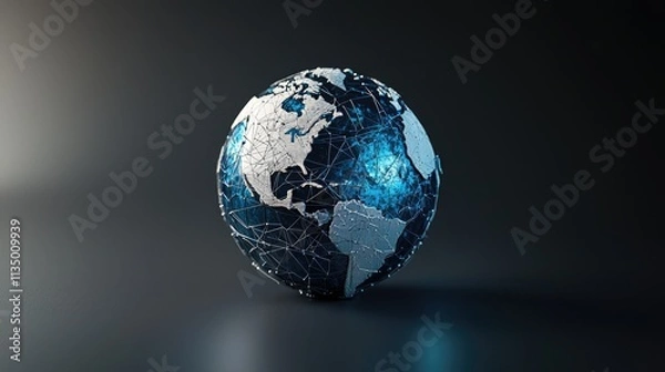 Fototapeta This visual illustrates a globe interconnected by lines representing digital communication, highlighting the global nature and instant connectivity of online interactions