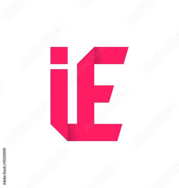 Fototapeta IE Two letter composition for initial, logo or signature.
