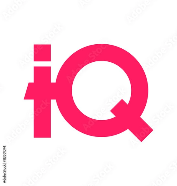 Fototapeta IQ Two letter composition for initial, logo or signature.