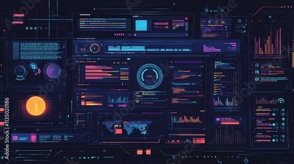 Fototapeta Web development tech overview