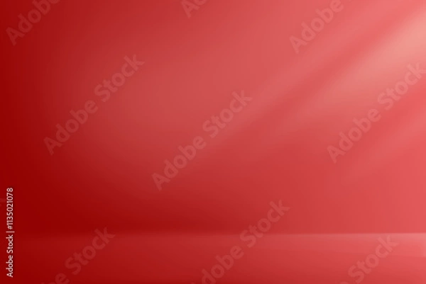 Fototapeta Vibrant red gradient background with soft light reflections, ideal for graphic design, digital art, presentation templates, branding, wallpapers, and abstract creative projects.
