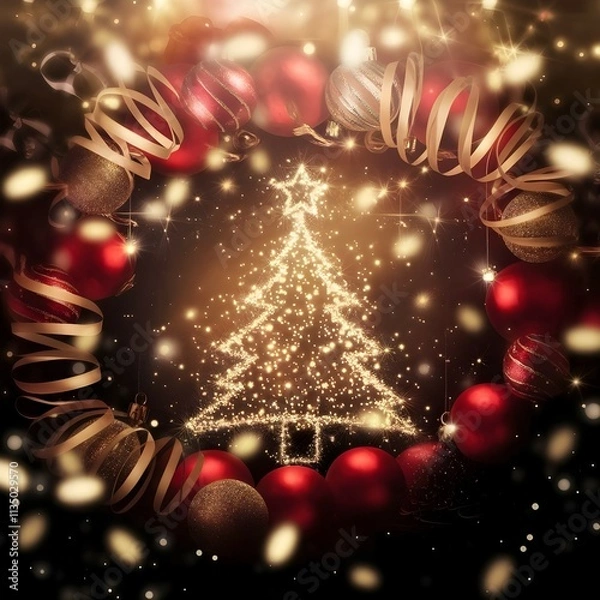 Obraz red christmas background with stars