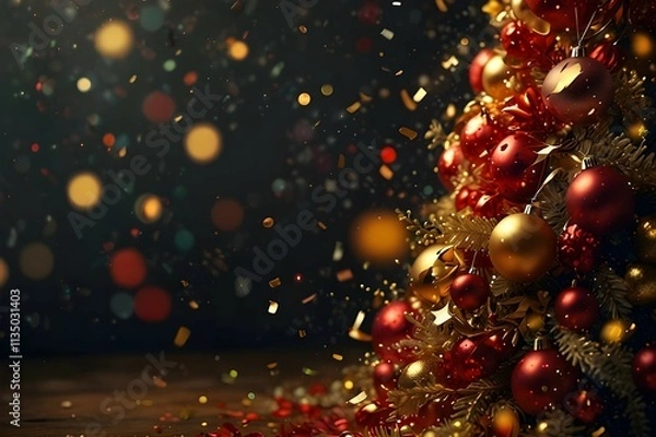 Obraz red christmas tree