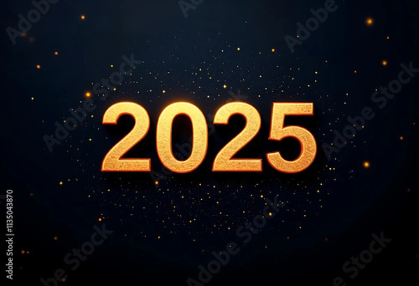 Obraz Happy New Year 2025 Typography Text Effect