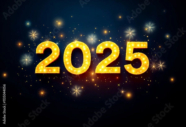 Obraz Happy New Year 2025 Typography Text Effect
