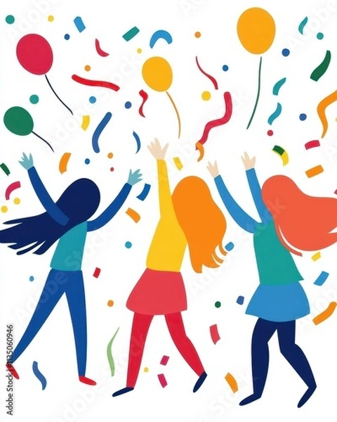 Obraz Celebrating Together With Joy and Laughter in the Office During a Vibrant Party