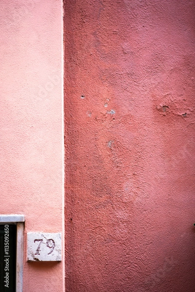 Obraz detail of a typical coloured building in Liguria